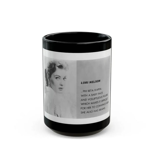 Lori Nelson #202 (Vintage Female Icon) Black Coffee Mug 15oz - Go Mug Yourself