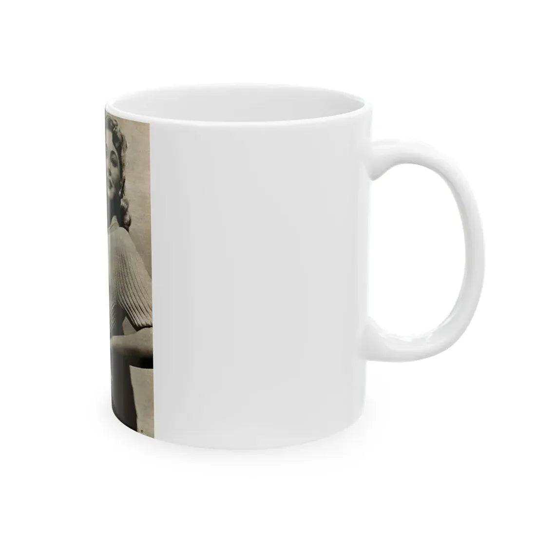 Lori Nelson #207 - B&W Glamour Dress Upper Body & Waist Photo (Vintage Female Icon) White Coffee Mug - Go Mug Yourself
