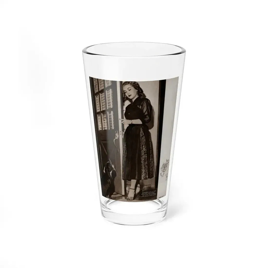 Lori Nelson #218 - Vintage B&W 8x10.5 Photo from Movie Life Magazine Page circa 1950's 1 (Vintage Female Icon) Pint Glass 16oz 16oz - Go Mug Yourself