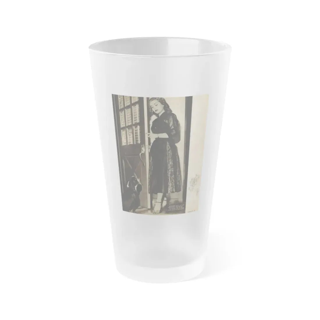 Lori Nelson #218 - Vintage B&W 8x10.5 Photo from Movie Life Magazine Page circa 1950's (Vintage Female Icon) Frosted Pint Glass 16oz 16oz Frosted - Go Mug Yourself