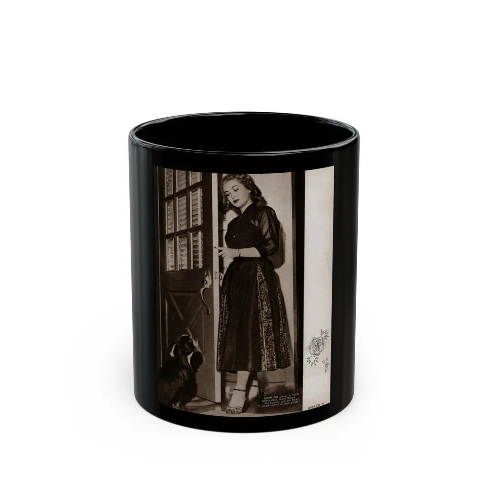 Lori Nelson #218 - Vintage B&W 8x10.5 Photo from Movie Life Magazine Page circa 1950's 1 (Vintage Female Icon) Black Coffee Mug-11oz-Go Mug Yourself