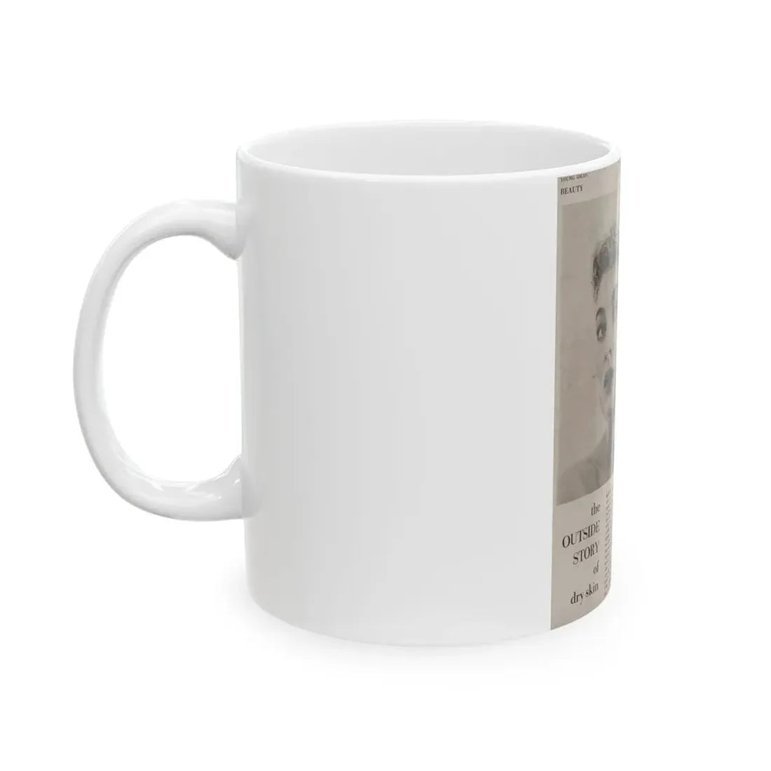 Lori Nelson #219 - Vintage B&W 8x10.5 Photo Glamour Head & Shoulder Shot putting on skin cream an add 1 (Vintage Female Icon) White Coffee Mug - Go Mug Yourself