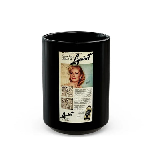 Lori Nelson #220 - Vintage Color 5x10.5 Photo Glamour Head & Shoulder Shot Hair Spray Add 1 (Vintage Female Icon) Black Coffee Mug 15oz - Go Mug Yourself
