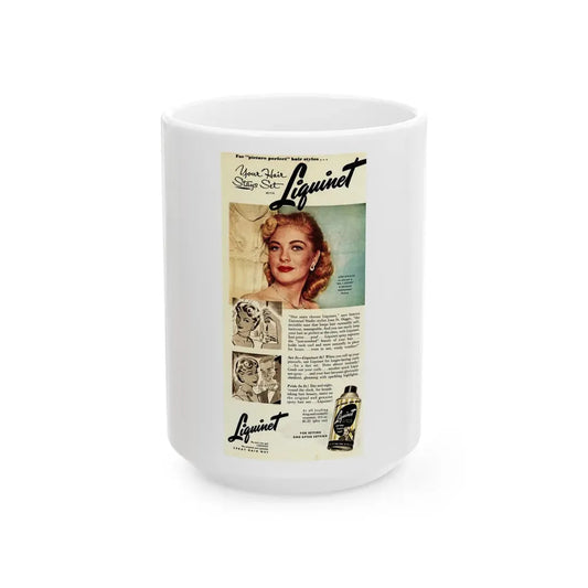 Lori Nelson #220 - Vintage Color 5x10.5 Photo Glamour Head & Shoulder Shot Hair Spray Add 1 (Vintage Female Icon) White Coffee Mug 15oz - Go Mug Yourself