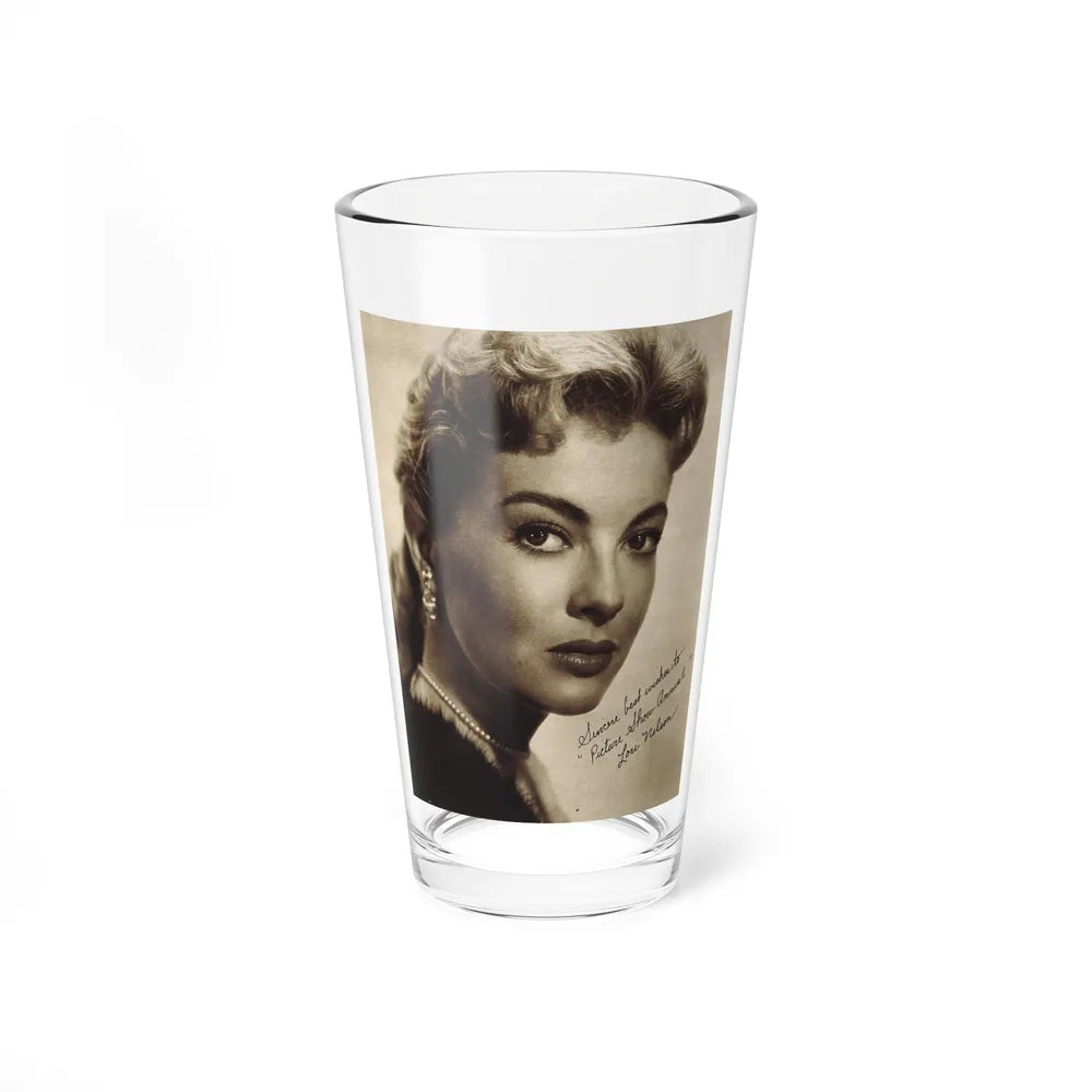 Lori Nelson #221 - Vintage B&W 8x10 Photo Glamour Head & Shoulder Shot in fur Circa 1950's from Picture Show Annual Mag. (Vintage Female Icon) Pint Glass 16oz 16oz - Go Mug Yourself