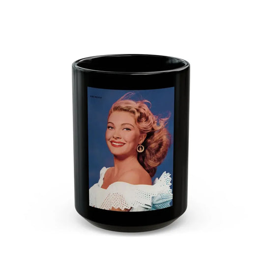 Lori Nelson #223 - Vintage Color 8x10.5 Photo Glamour Head & Shoulder Shot Circa 50's from Movie Star Magazine (Vintage Female Icon) Black Coffee Mug 15oz - Go Mug Yourself