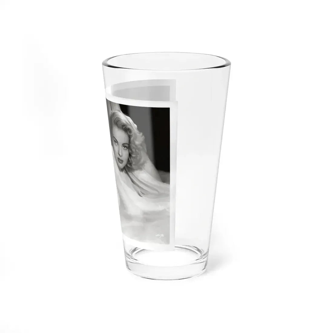 Lori Nelson #230 - Negative Struck 80's or 90's Re-Print 8x10 1950's B&W of Upper Body Glamour Photo (Vintage Female Icon) Pint Glass 16oz - Go Mug Yourself