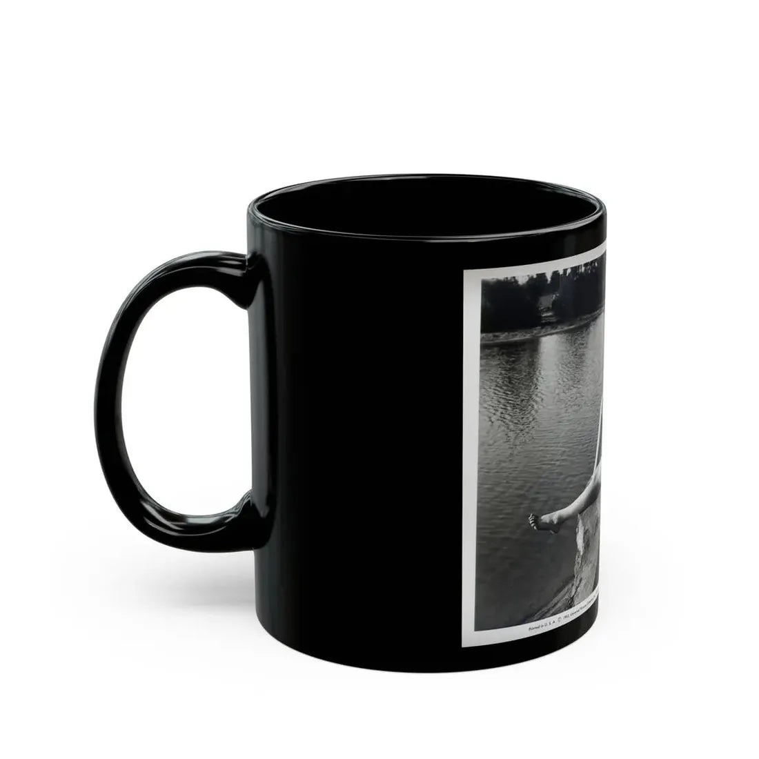 Lori Nelson #236 - 8x10 1-Piece Swimsuit B&W Cheesecake Vintage Pin-Up Photo from 7-11-1952 1 (Vintage Female Icon) Black Coffee Mug - Go Mug Yourself