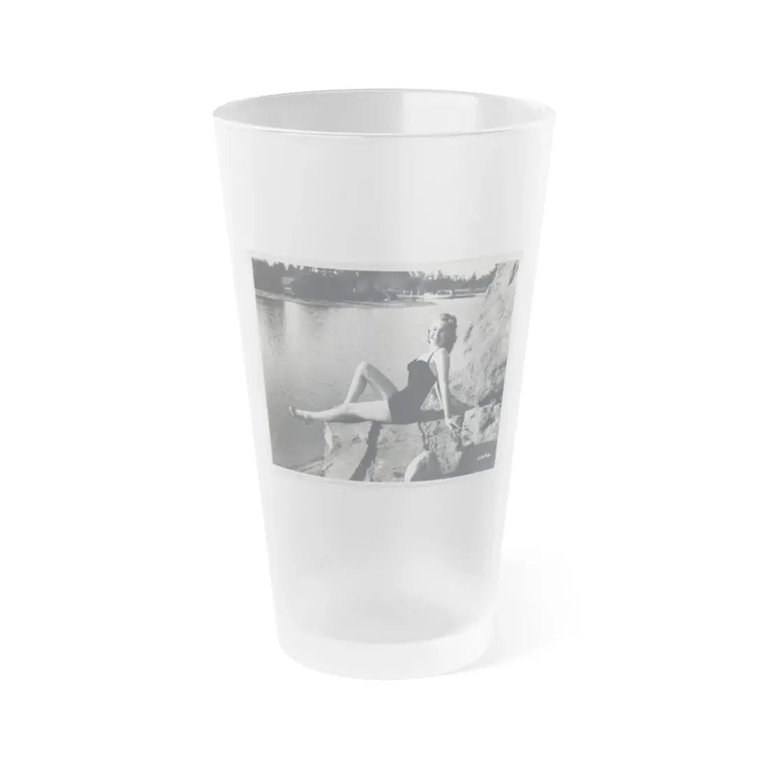 Lori Nelson #236 - 8x10 1-Piece Swimsuit B&W Cheesecake Vintage Pin-Up Photo from 7-11-1952 1 (Vintage Female Icon) Frosted Pint Glass 16oz 16oz Frosted - Go Mug Yourself