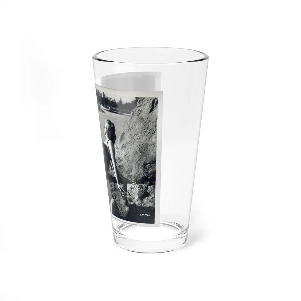Lori Nelson #236 - 8x10 1-Piece Swimsuit B&W Cheesecake Vintage Pin-Up Photo from 7-11-1952 1 (Vintage Female Icon) Pint Glass 16oz - Go Mug Yourself