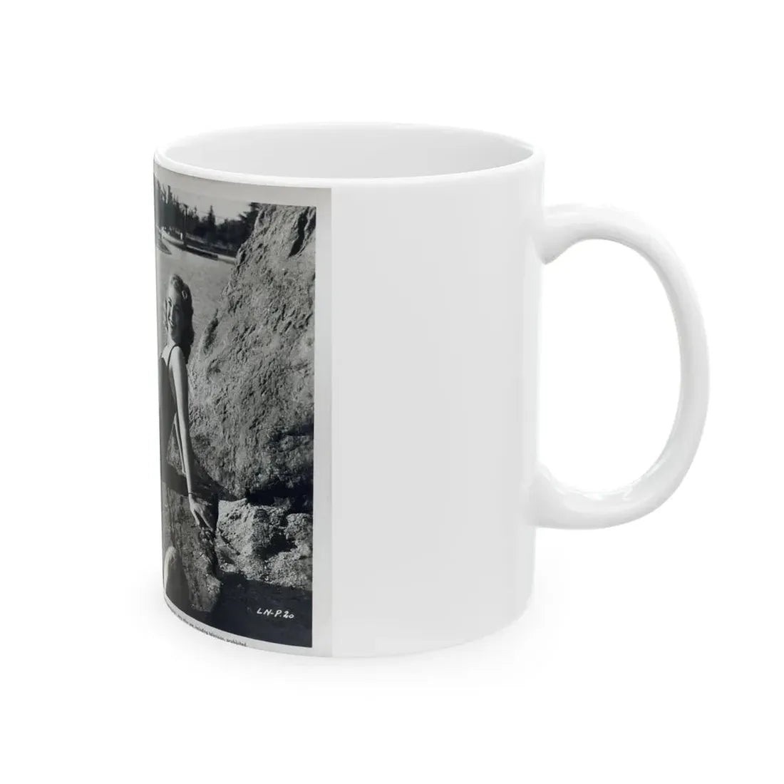 Lori Nelson #236 - 8x10 1-Piece Swimsuit B&W Cheesecake Vintage Pin-Up Photo from 7-11-1952 1 (Vintage Female Icon) White Coffee Mug - Go Mug Yourself