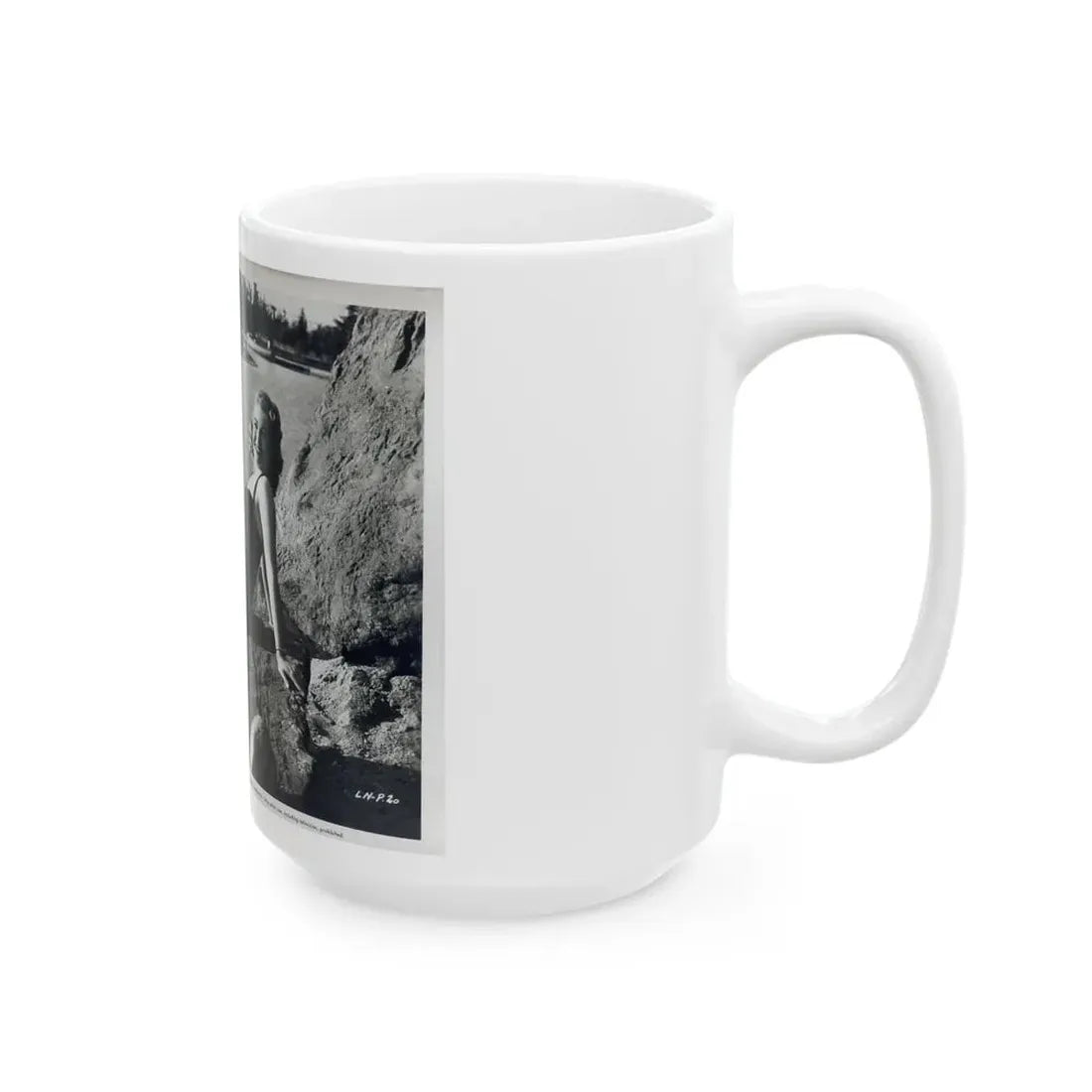 Lori Nelson #236 - 8x10 1-Piece Swimsuit B&W Cheesecake Vintage Pin-Up Photo from 7-11-1952 1 (Vintage Female Icon) White Coffee Mug - Go Mug Yourself