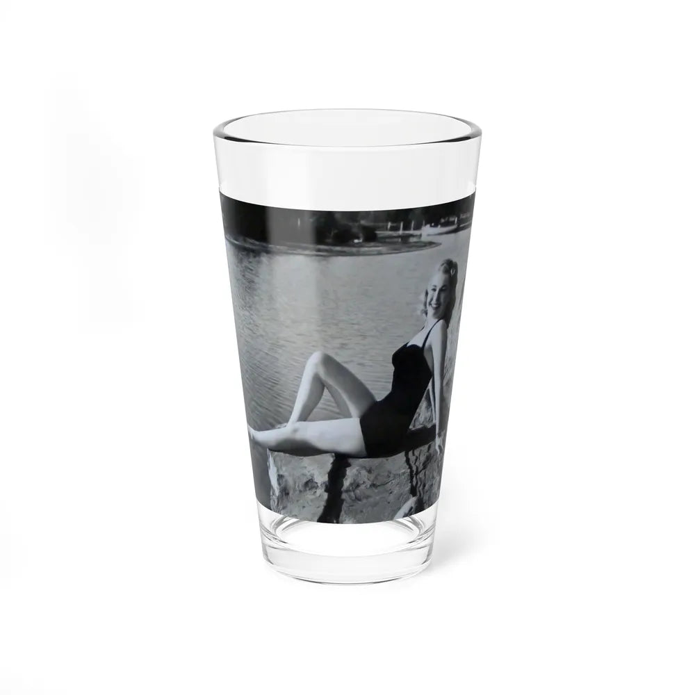 Lori Nelson #236 - 8x10 1-Piece Swimsuit B&W Cheesecake Vintage Pin-Up Photo from 7-11-1952 2 (Vintage Female Icon) Pint Glass 16oz 16oz - Go Mug Yourself