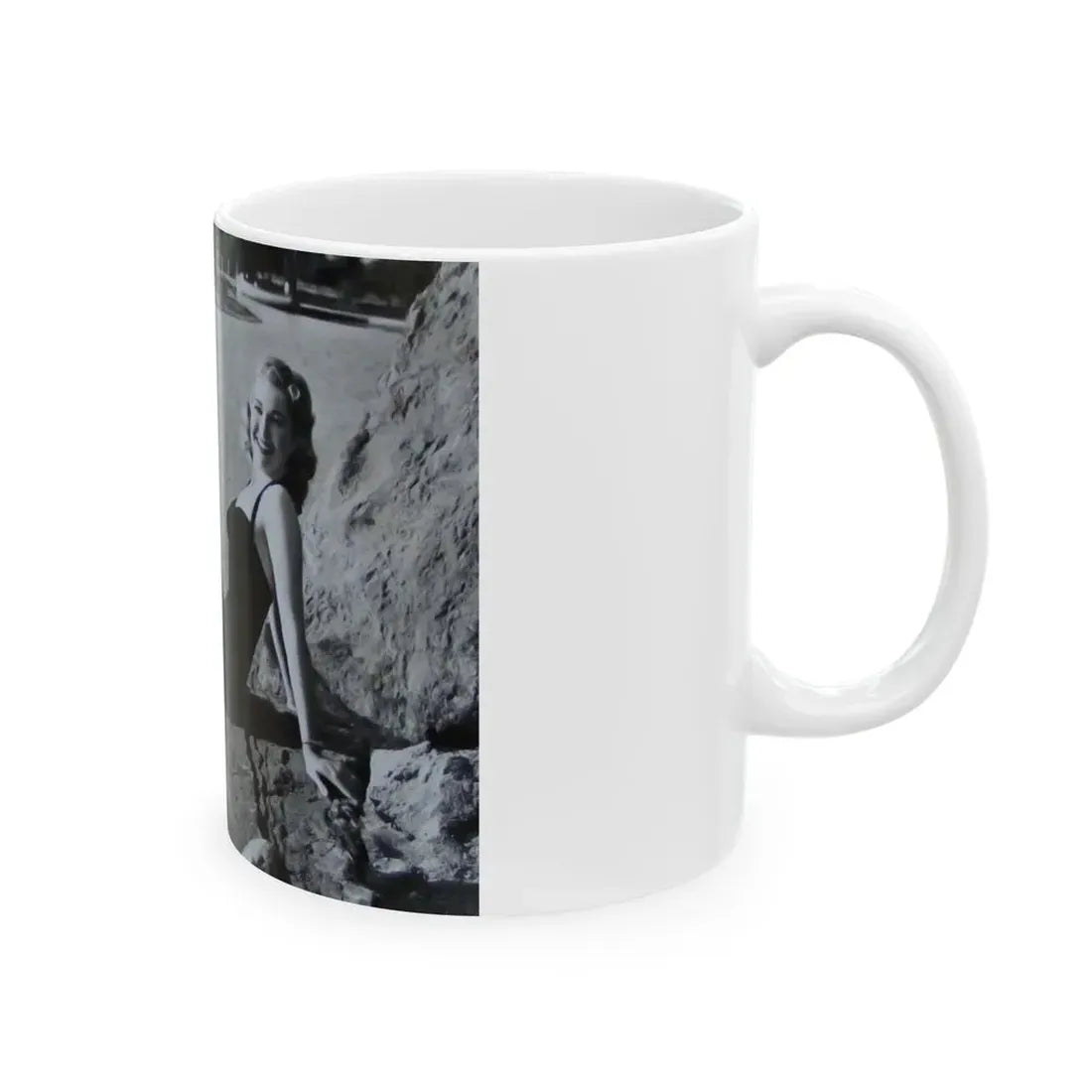 Lori Nelson #236 - 8x10 1-Piece Swimsuit B&W Cheesecake Vintage Pin-Up Photo from 7-11-1952 2 (Vintage Female Icon) White Coffee Mug - Go Mug Yourself