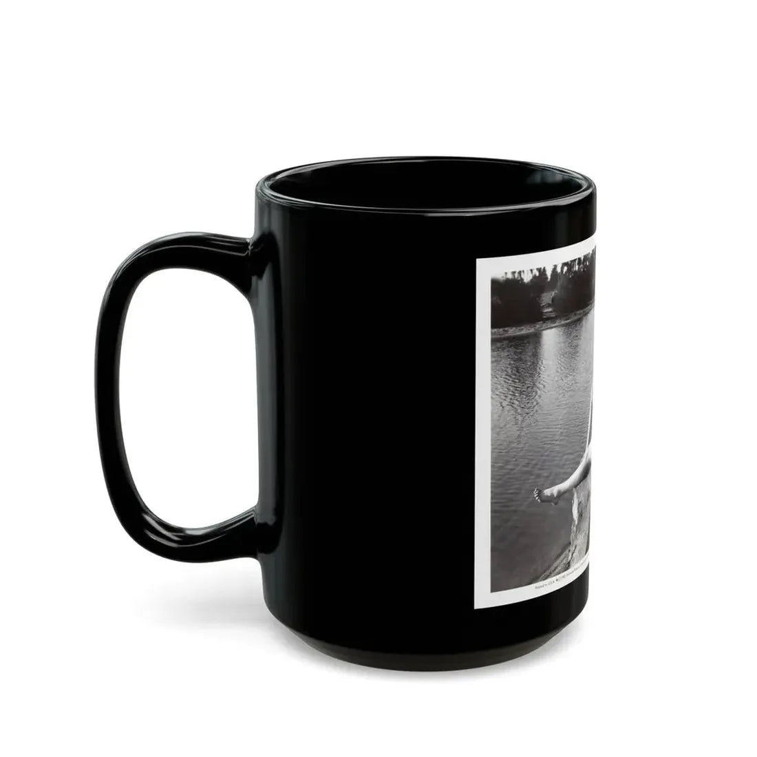 Lori Nelson #236 - 8x10 1-Piece Swimsuit B&W Cheesecake Vintage Pin-Up Photo from 7-11-1952 3 (Vintage Female Icon) Black Coffee Mug - Go Mug Yourself
