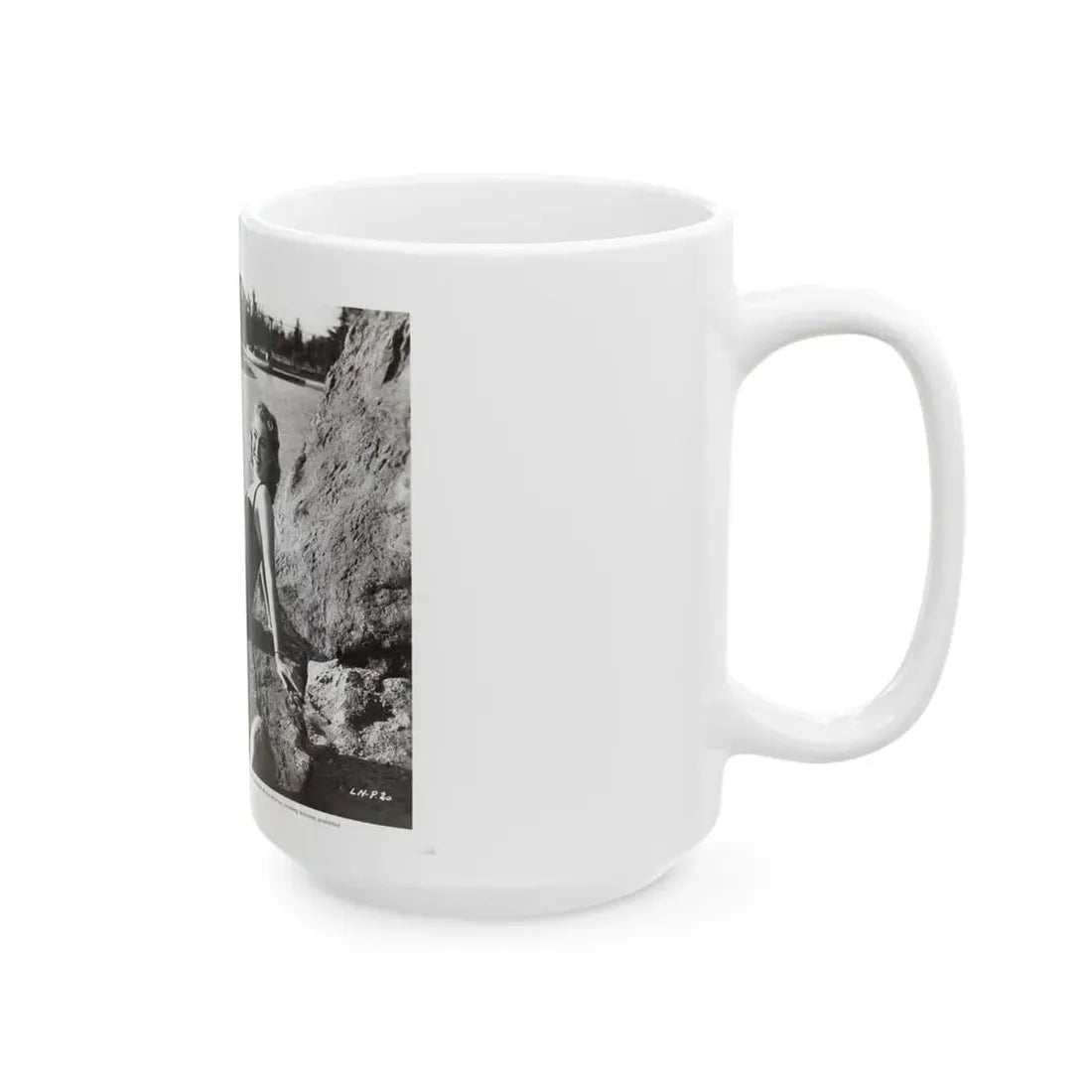Lori Nelson #236 - 8x10 1-Piece Swimsuit B&W Cheesecake Vintage Pin-Up Photo from 7-11-1952 3 (Vintage Female Icon) White Coffee Mug - Go Mug Yourself