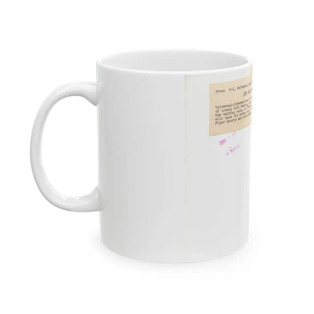Lori Nelson #236 - 8x10 1-Piece Swimsuit B&W Cheesecake Vintage Pin-Up Photo from 7-11-1952 4 (Vintage Female Icon) White Coffee Mug - Go Mug Yourself