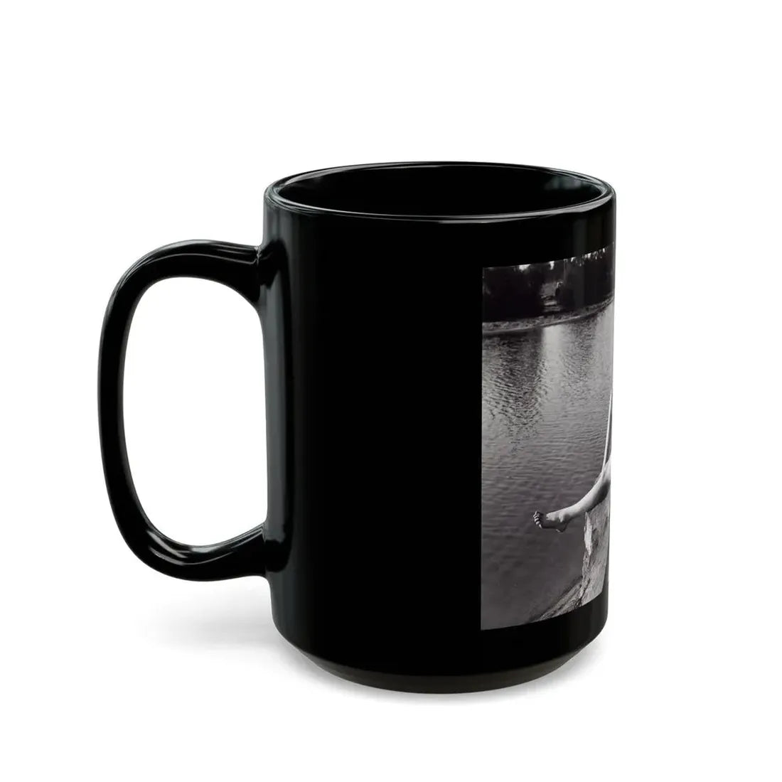 Lori Nelson #236 - 8x10 1-Piece Swimsuit B&W Cheesecake Vintage Pin-Up Photo from 7-11-1952 (Vintage Female Icon) Black Coffee Mug - Go Mug Yourself