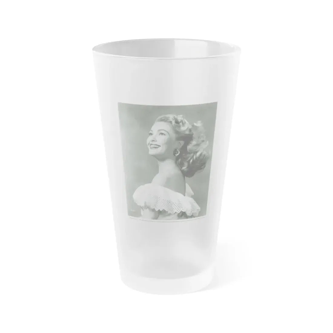 Lori Nelson #32 (Vintage Female Icon) Frosted Pint Glass 16oz 16oz Frosted - Go Mug Yourself