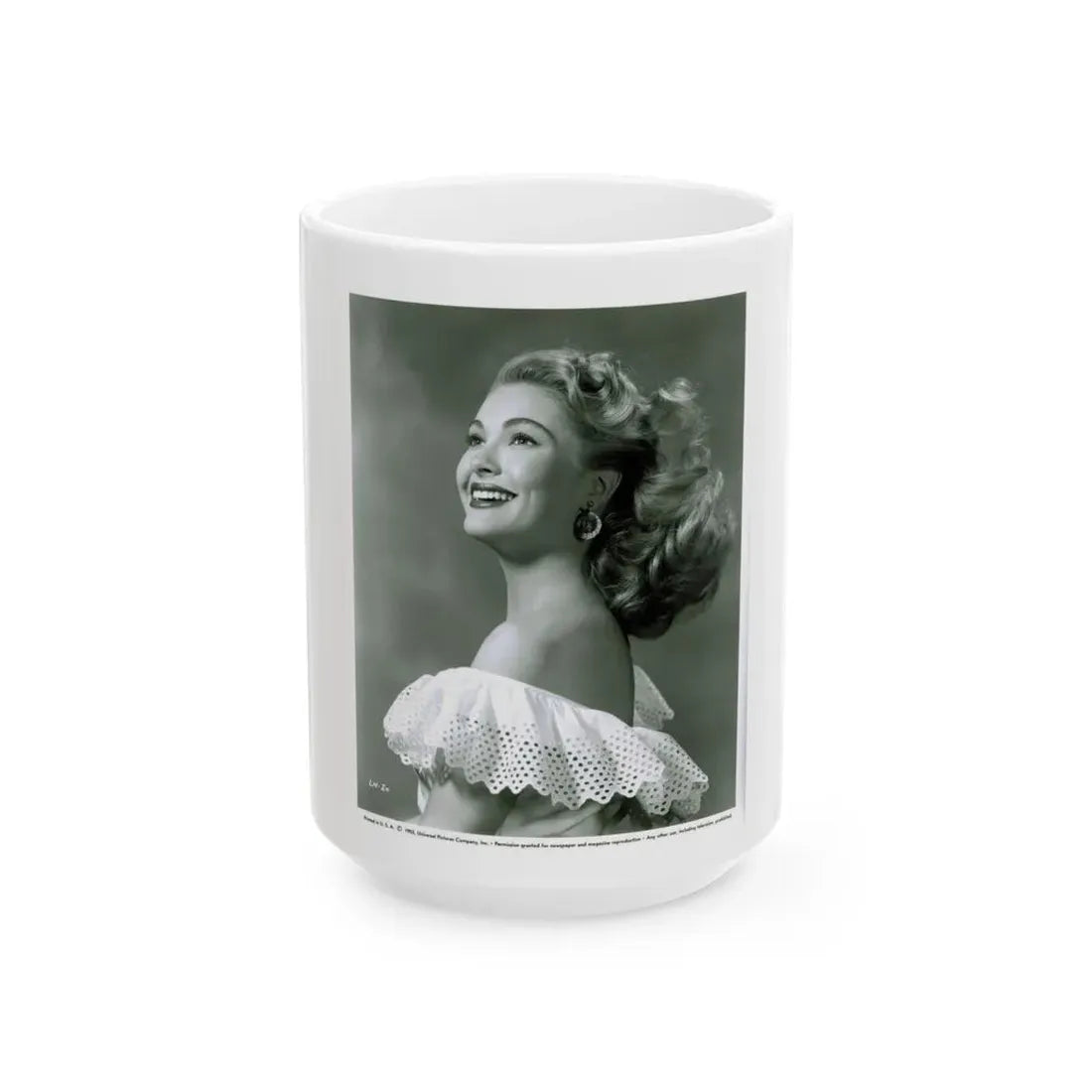 Lori Nelson #32 (Vintage Female Icon) White Coffee Mug 15oz - Go Mug Yourself