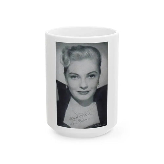 Lori Nelson #39 (Vintage Female Icon) White Coffee Mug 15oz - Go Mug Yourself