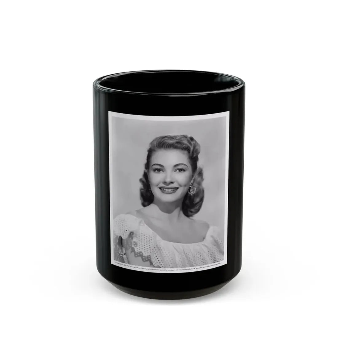 Lori Nelson #40 (Vintage Female Icon) Black Coffee Mug 15oz - Go Mug Yourself