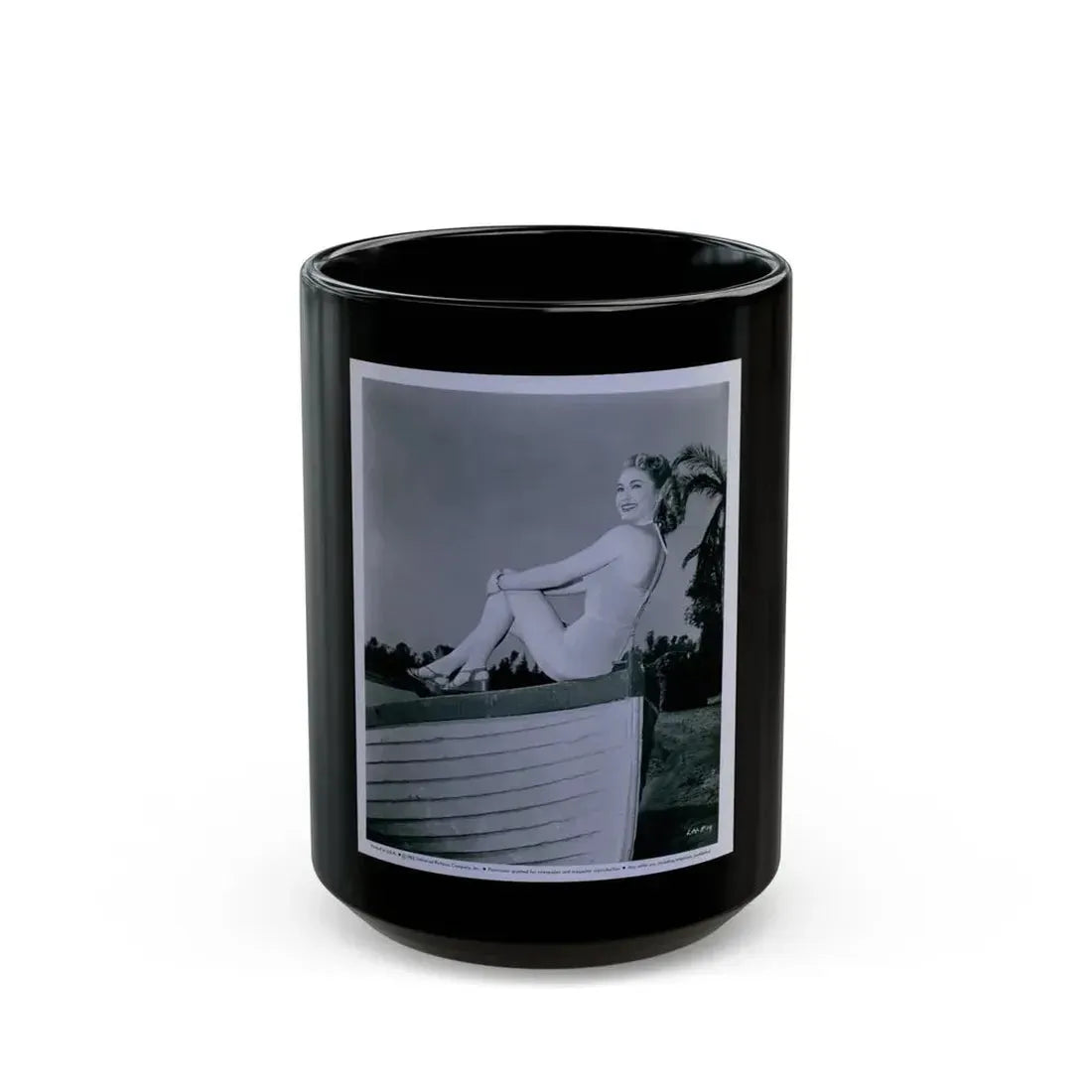 Lori Nelson #45 1 (Vintage Female Icon) Black Coffee Mug 15oz - Go Mug Yourself