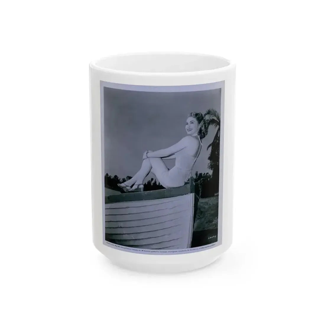 Lori Nelson #45 1 (Vintage Female Icon) White Coffee Mug 15oz - Go Mug Yourself