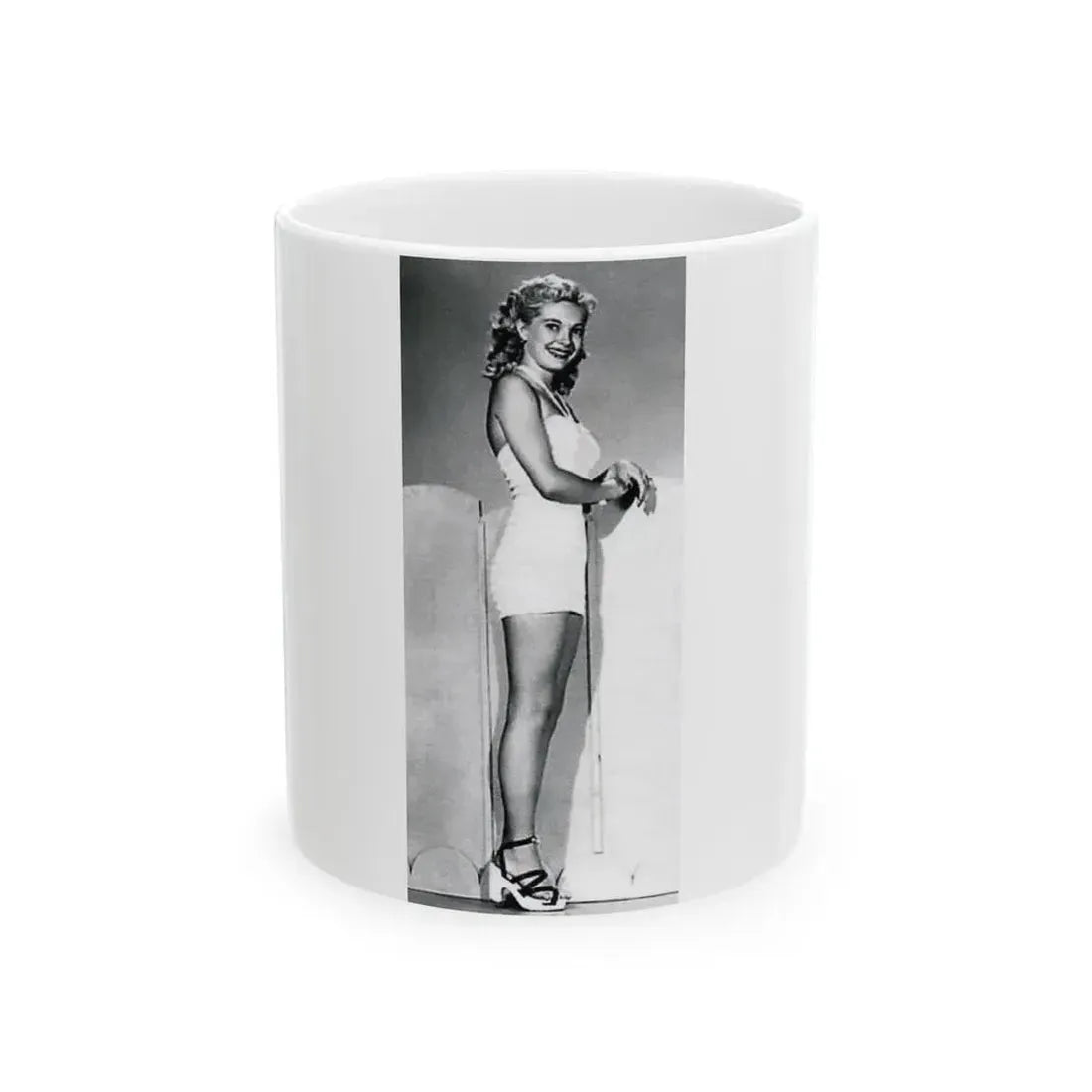 Lori Nelson #49 - Printed & Scanned (Vintage Female Icon) White Coffee Mug 11oz - Go Mug Yourself