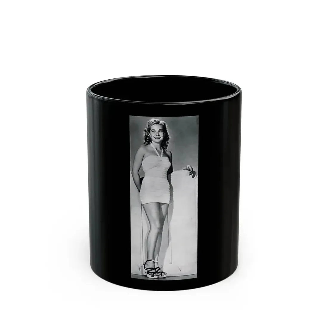 Lori Nelson #50 - Printed & Scanned (Vintage Female Icon) Black Coffee Mug 11oz - Go Mug Yourself