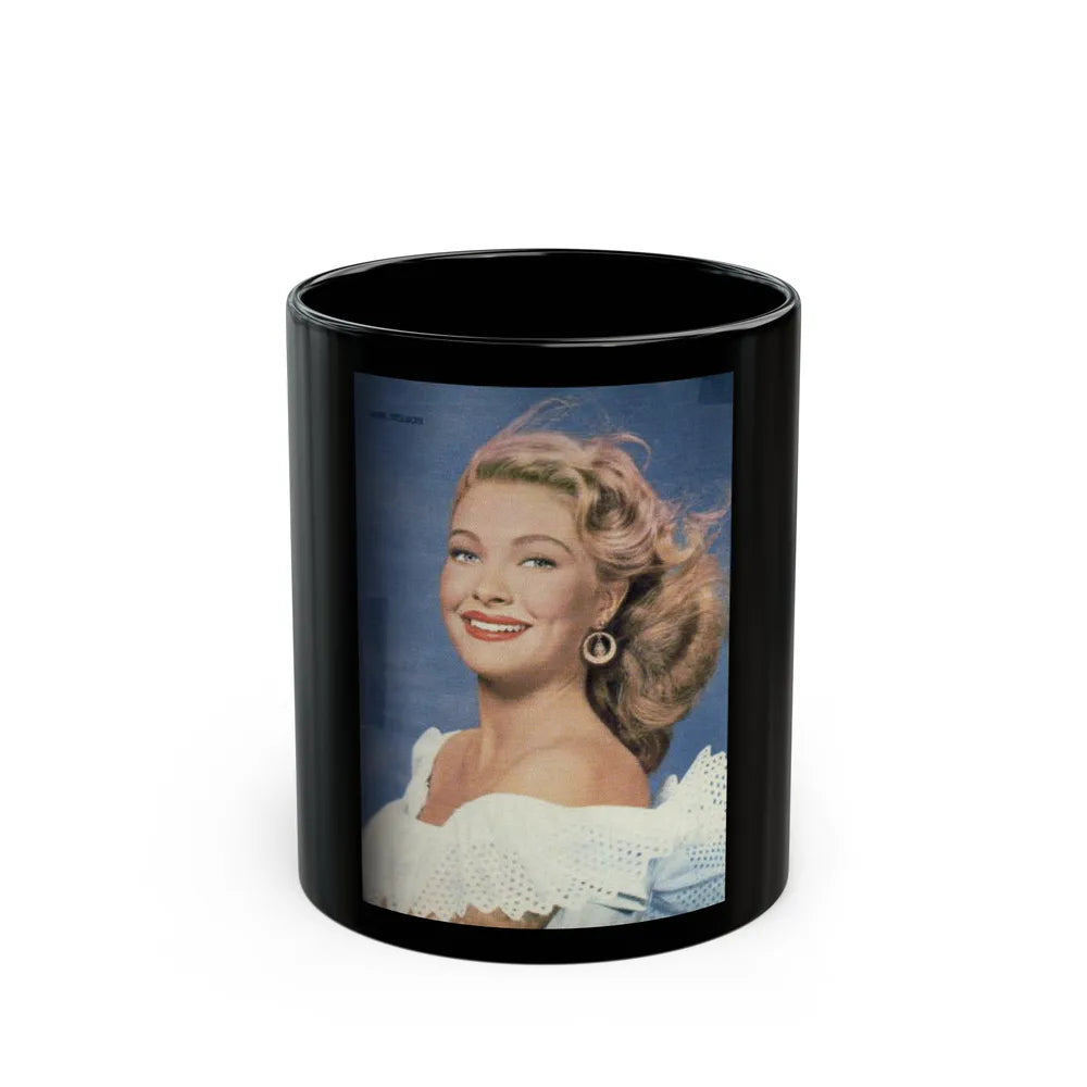 Lori Nelson #51 (Vintage Female Icon) Black Coffee Mug-11oz-Go Mug Yourself