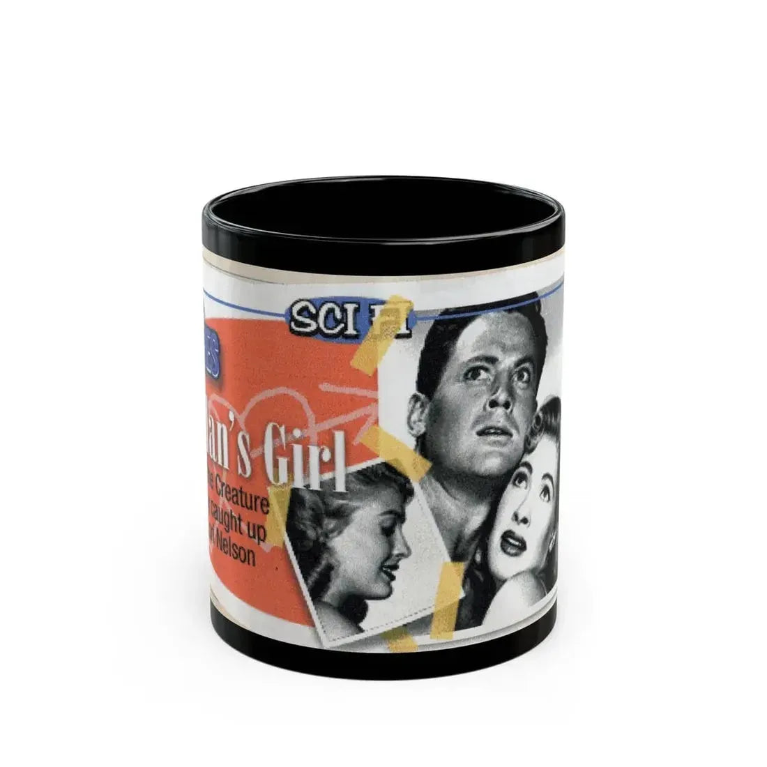 Lori Nelson #53 - Printed & Scanned (Vintage Female Icon) Black Coffee Mug 11oz - Go Mug Yourself