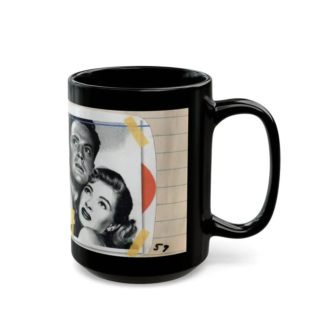Lori Nelson #53 - Printed & Scanned (Vintage Female Icon) Black Coffee Mug - Go Mug Yourself