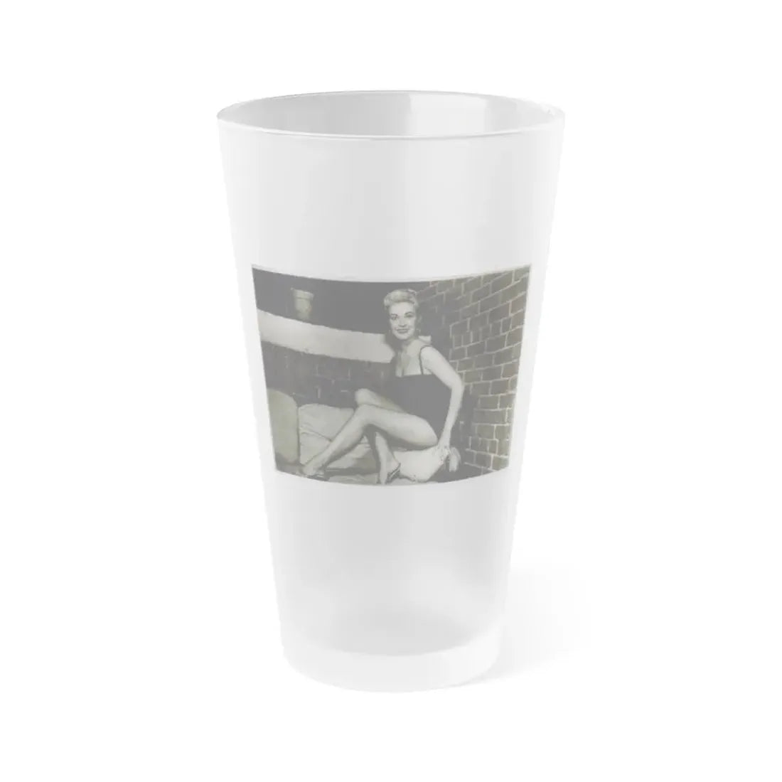 Lori Nelson #54 - Printed & Scanned (Vintage Female Icon) Frosted Pint Glass 16oz 16oz Frosted - Go Mug Yourself