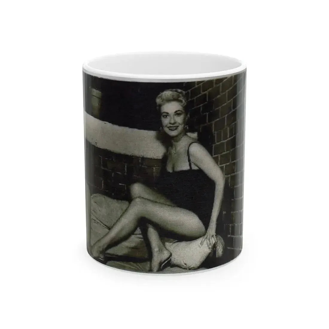 Lori Nelson #54 - Printed & Scanned (Vintage Female Icon) White Coffee Mug 11oz - Go Mug Yourself