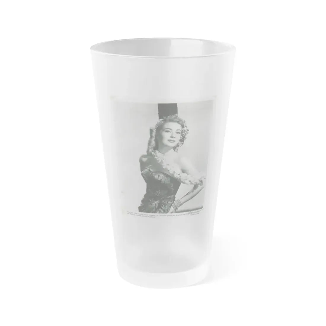 Lori Nelson #58 - Printed & Scanned (Vintage Female Icon) Frosted Pint Glass 16oz 16oz Frosted - Go Mug Yourself