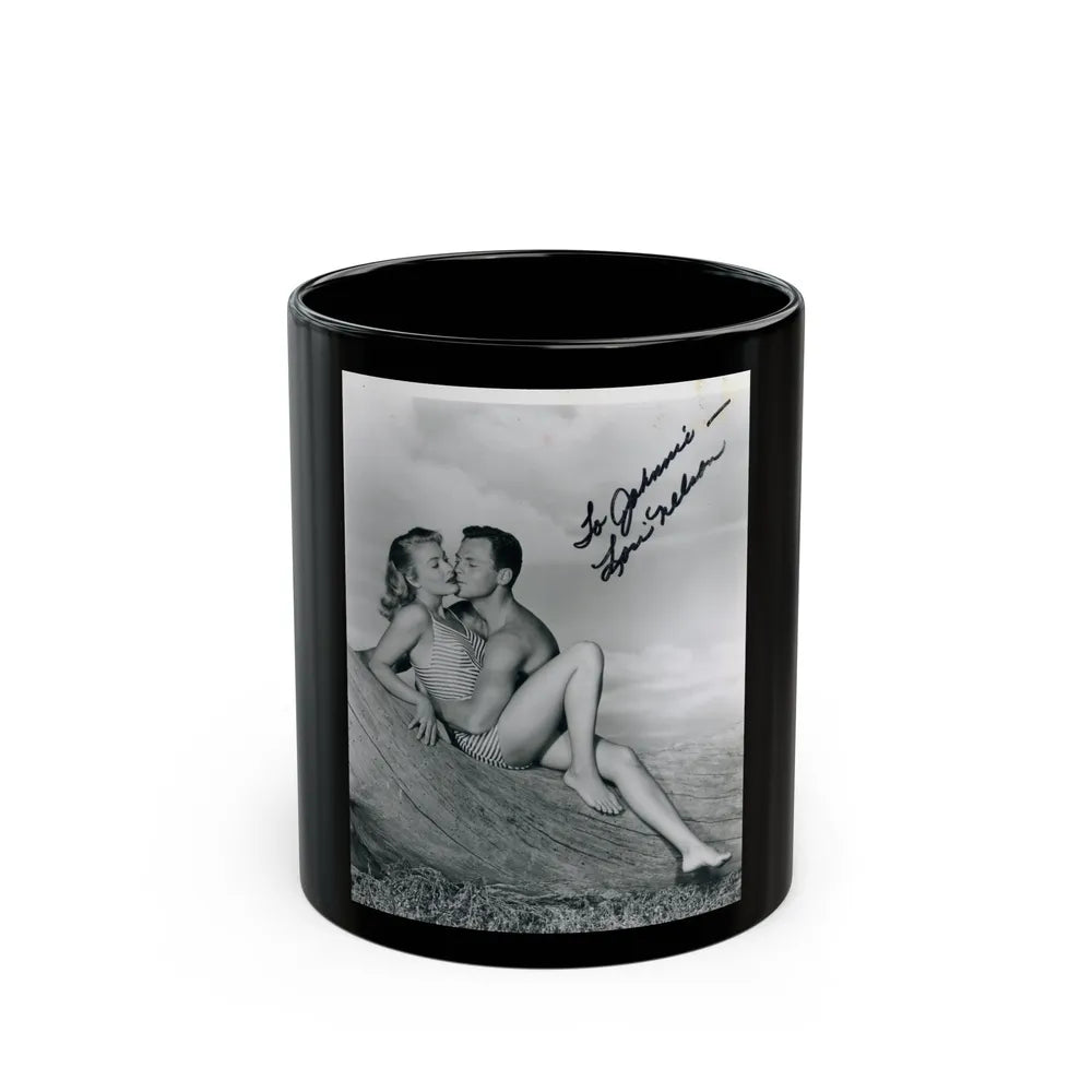 Lori Nelson #70 (Vintage Female Icon) Black Coffee Mug-11oz-Go Mug Yourself
