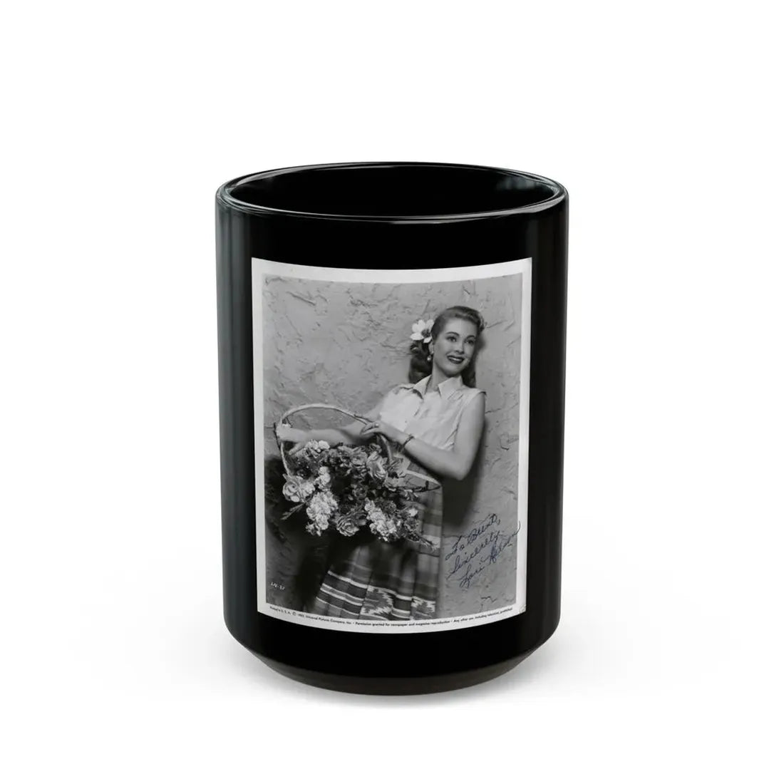 Lori Nelson #74 (Vintage Female Icon) Black Coffee Mug 15oz - Go Mug Yourself