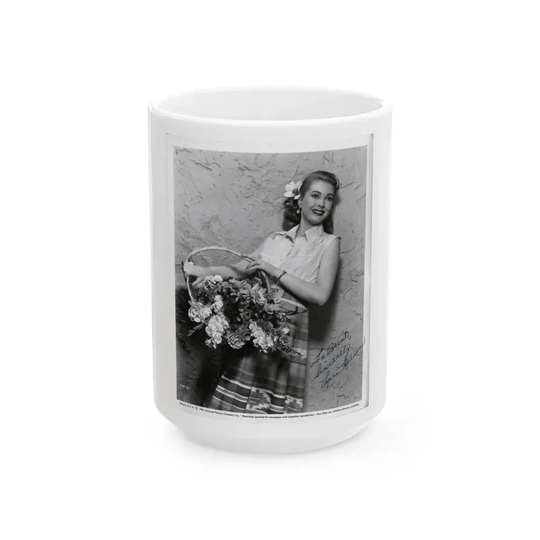 Lori Nelson #74 (Vintage Female Icon) White Coffee Mug 15oz - Go Mug Yourself