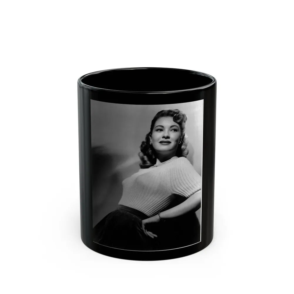 Lori Nelson #76 (Vintage Female Icon) Black Coffee Mug-11oz-Go Mug Yourself