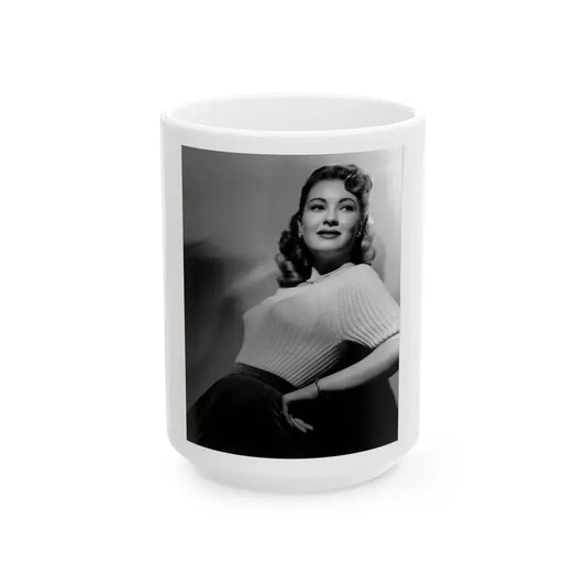 Lori Nelson #76 (Vintage Female Icon) White Coffee Mug 15oz - Go Mug Yourself