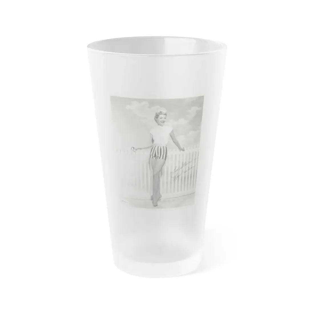 Lori Nelson #84 (Vintage Female Icon) Frosted Pint Glass 16oz 16oz Frosted - Go Mug Yourself