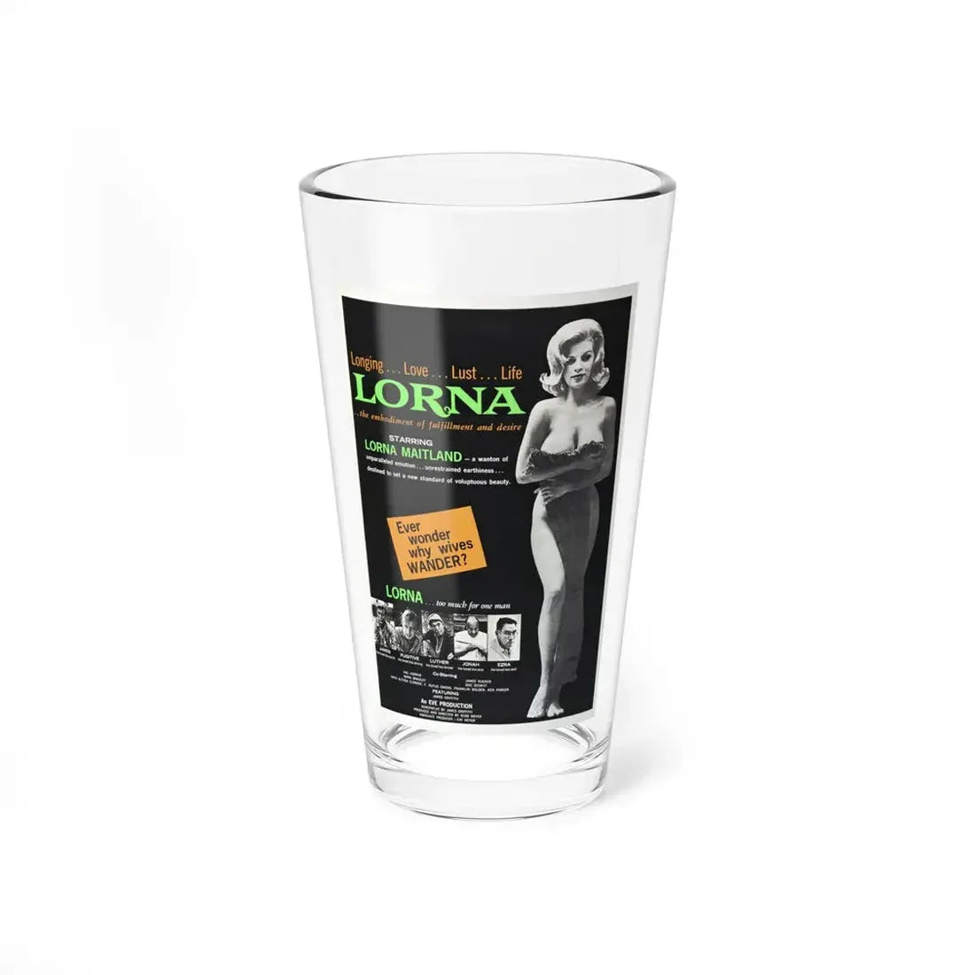 LORNA 1964 Movie Poster - Pint Glass 16oz 16oz - Go Mug Yourself