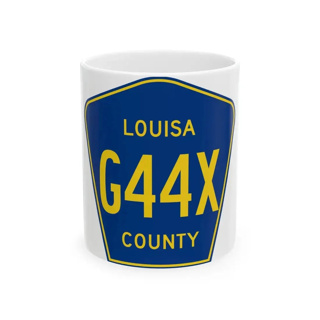Louisa County Route G44X IA (Iowa) (Road Sign) White Coffee Mug 11oz - Go Mug Yourself