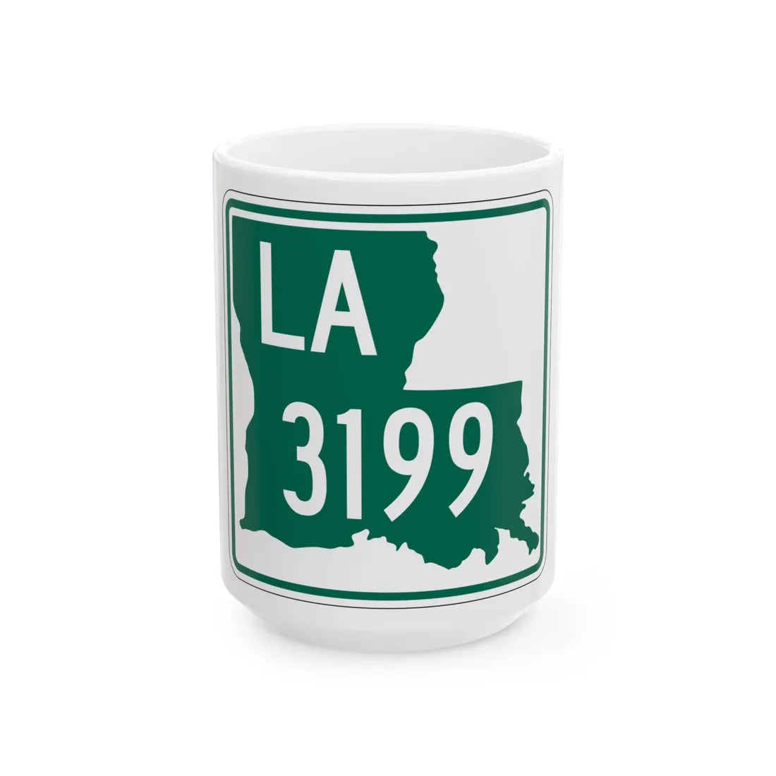 Louisiana 3199 (Louisiana) (Road Sign) White Coffee Mug 15oz - Go Mug Yourself