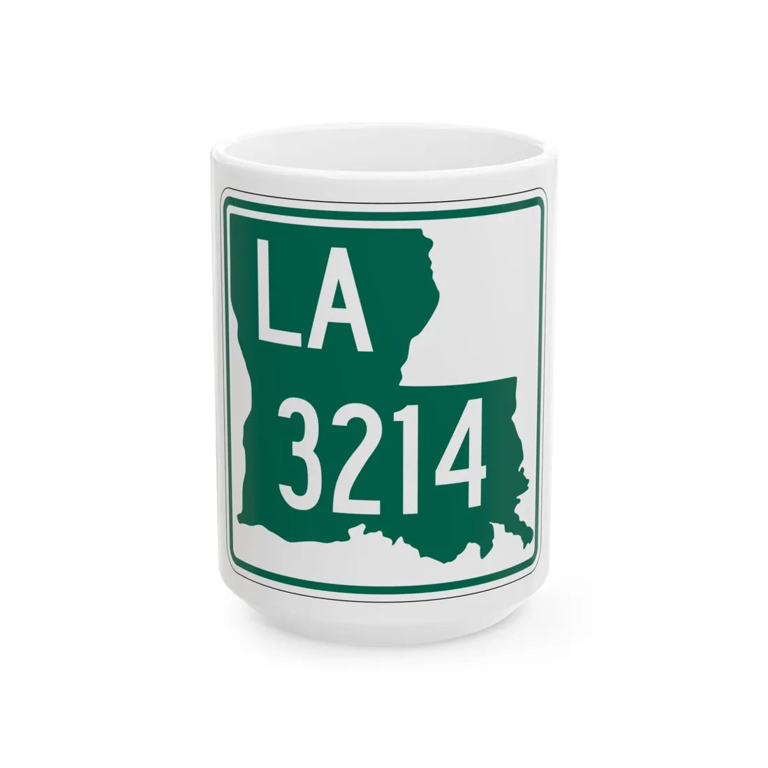 Louisiana 3214 (Louisiana) (Road Sign) White Coffee Mug 15oz - Go Mug Yourself