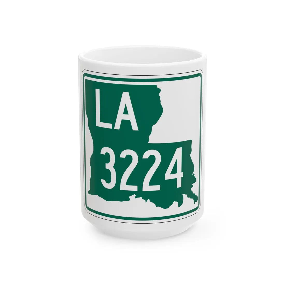 Louisiana 3224 (Louisiana) (Road Sign) White Coffee Mug 15oz - Go Mug Yourself