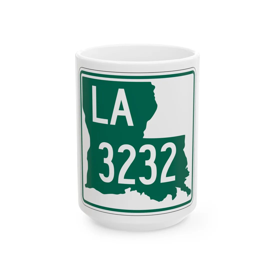 Louisiana 3232 (Louisiana) (Road Sign) White Coffee Mug 15oz - Go Mug Yourself