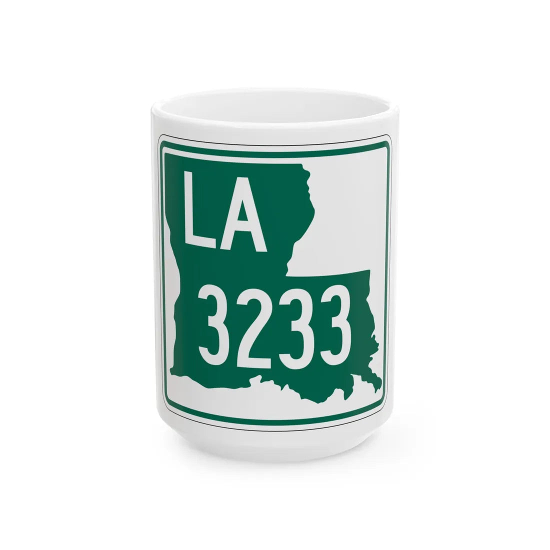 Louisiana 3233 (Louisiana) (Road Sign) White Coffee Mug 15oz - Go Mug Yourself