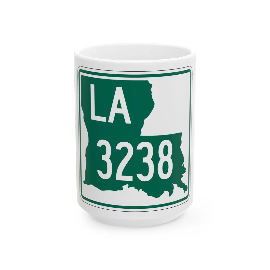 Louisiana 3238 (Louisiana) (Road Sign) White Coffee Mug 15oz - Go Mug Yourself